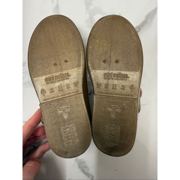 Mini Melissa Toddler Size 10 Disney Belle Gold Mary Jane - Picture 4 of 5